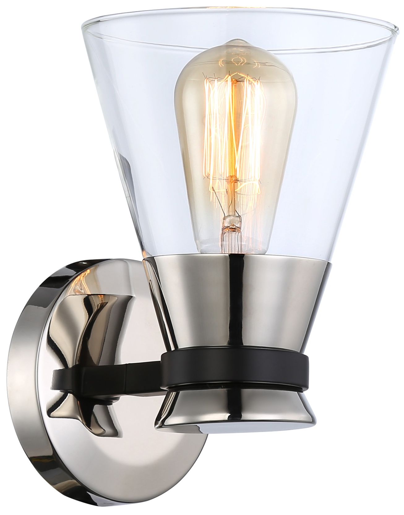 Image 4 Kanata 1-Light Sconce Black & Brushed Nickel more views