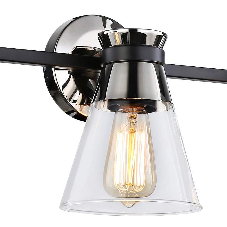 Image 3 Kanata 26 1/2"W Black and Brushed Nickel 3-Light Bath Light more views