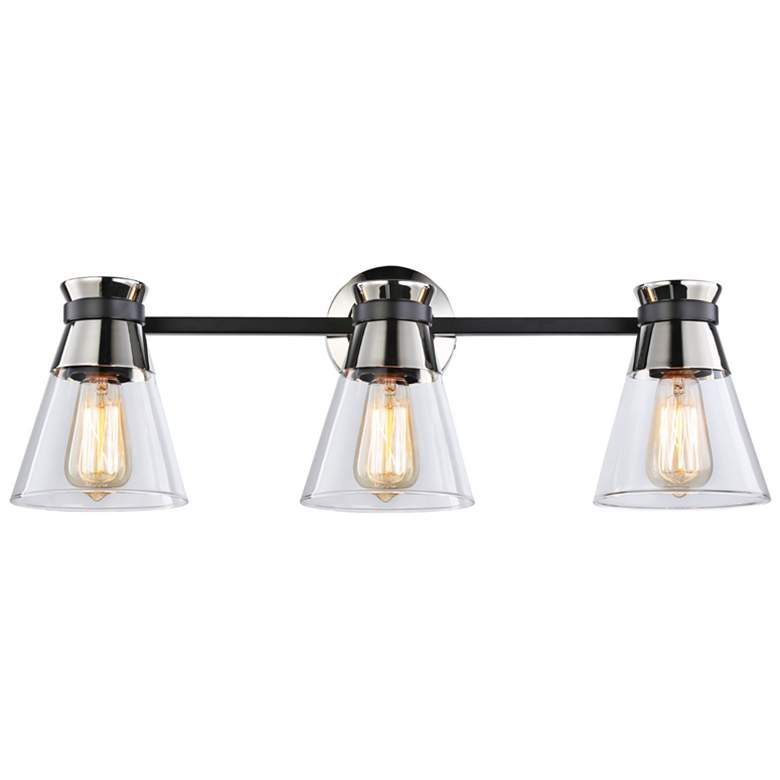 Image 4 Kanata 26 1/2"W Black and Brushed Nickel 3-Light Bath Light more views
