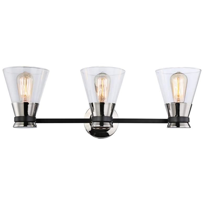 Image 5 Kanata 26 1/2"W Black and Brushed Nickel 3-Light Bath Light more views