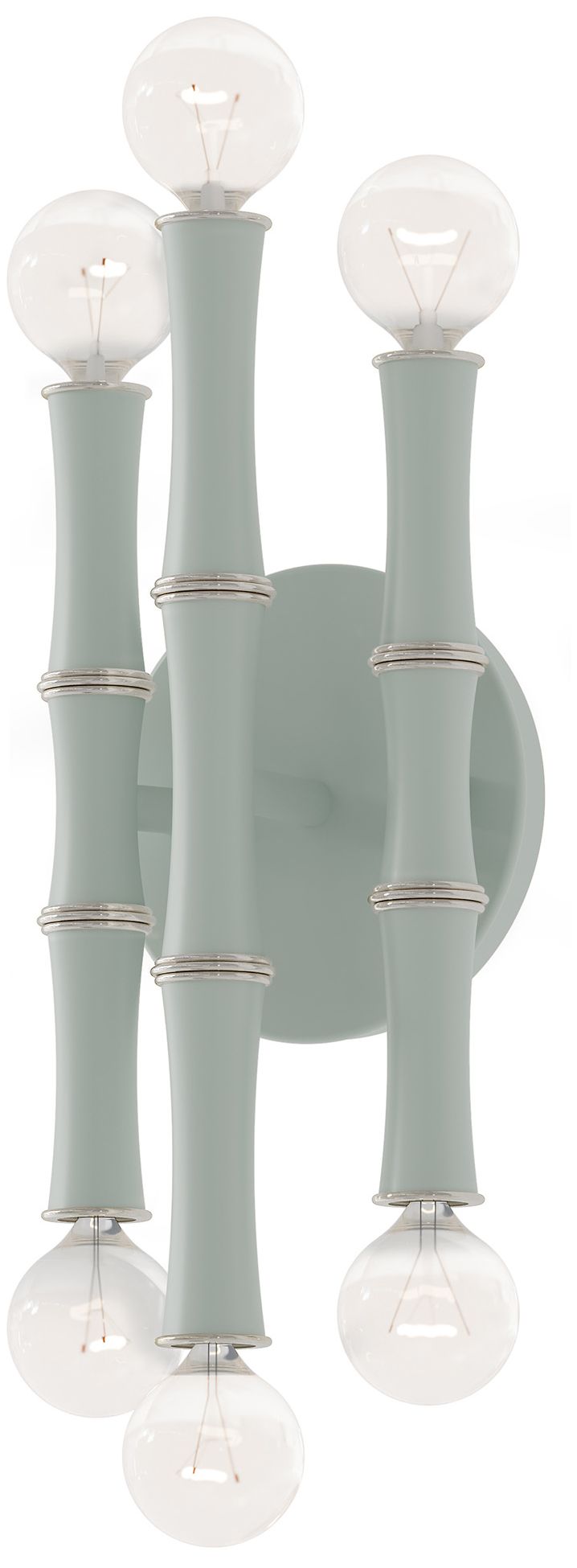 Kane 12"H Matte Celadon Polished Nickel Accent Wall Sconce Made to Order