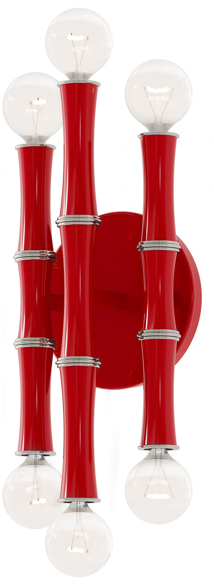 Kane 12"H Ruby Red Finish Polished Nickel Accent Wall Sconce Made to Order