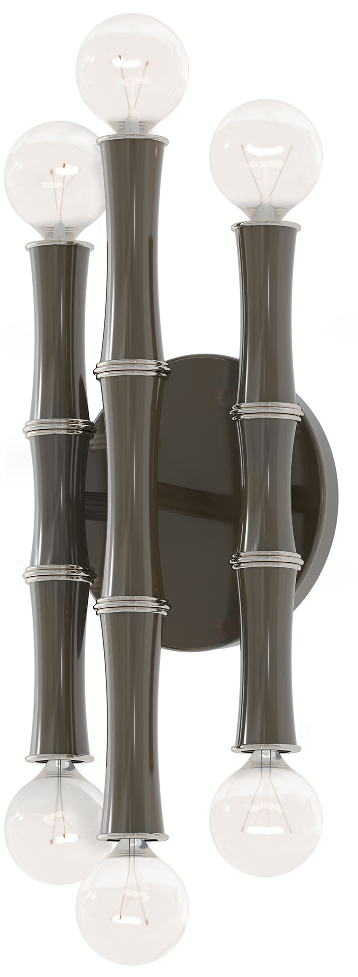 Kane 12"H Smokey Taupe Polished Nickel Accent Wall Sconce Made to Order