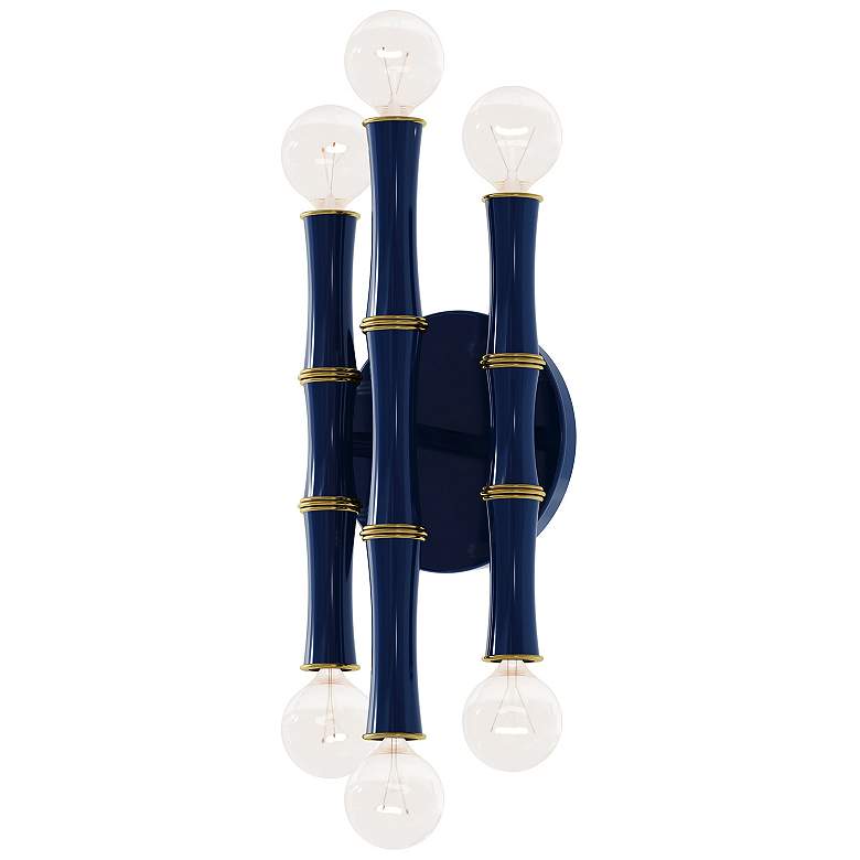 Image 1 Kane 12" High Blue And Modern Brass Wall Sconce