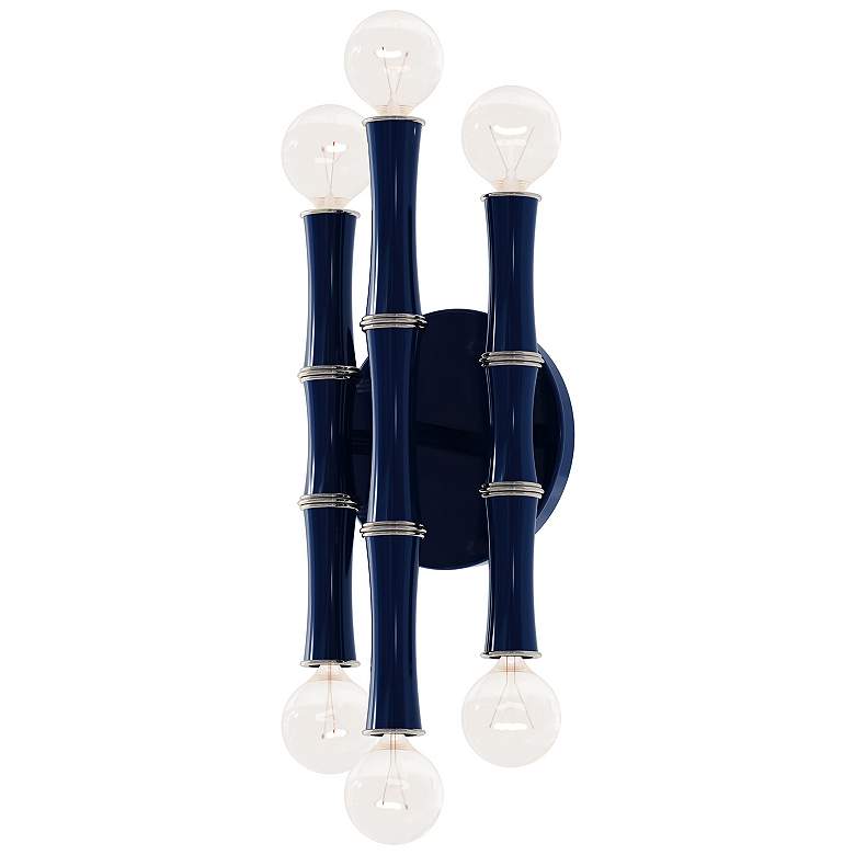 Image 1 Kane 12" High Blue And Polished Nickel Wall Sconce