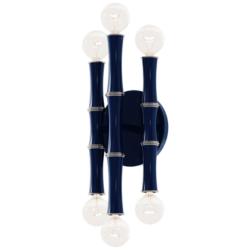 Kane 12" High Blue And Polished Nickel Wall Sconce
