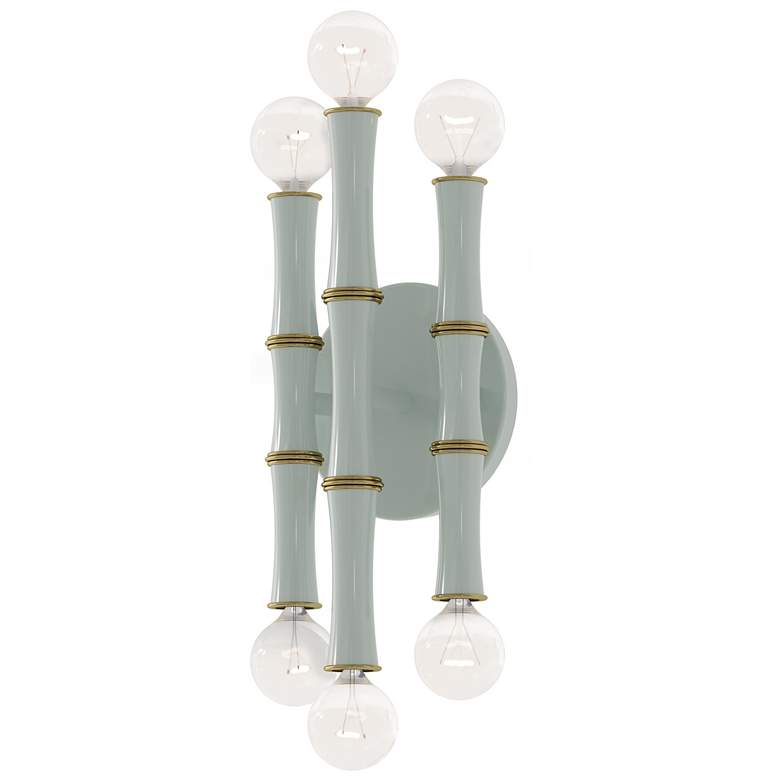 Image 1 Kane 12" High Celadon Finish Modern Brass Accent Wall Sconce
