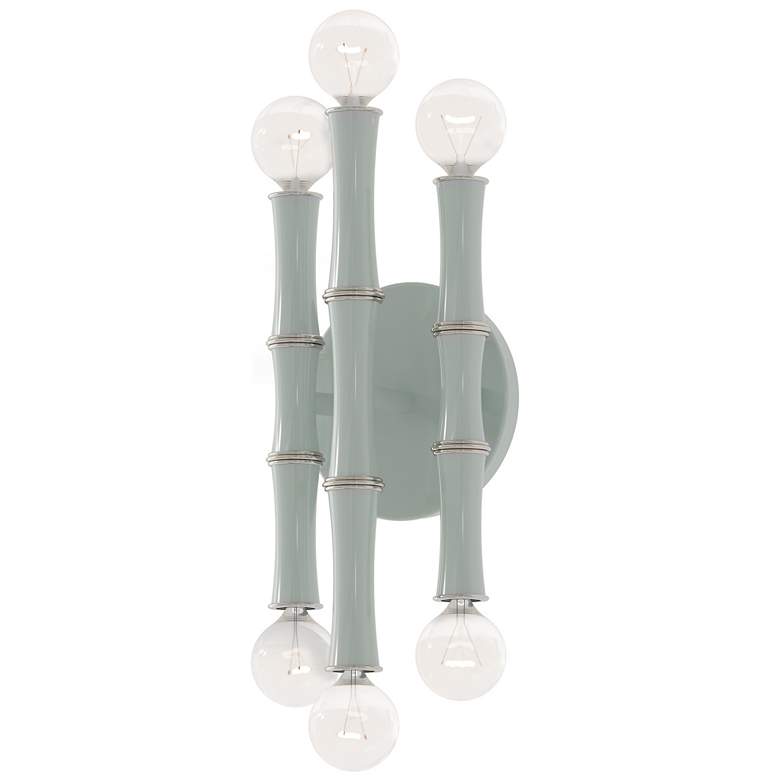 Image 1 Kane 12" High Celadon Finish Polished Nickel Accent Wall Sconce