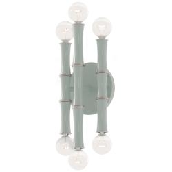 Kane 12" High Celadon Finish Polished Nickel Accent Wall Sconce
