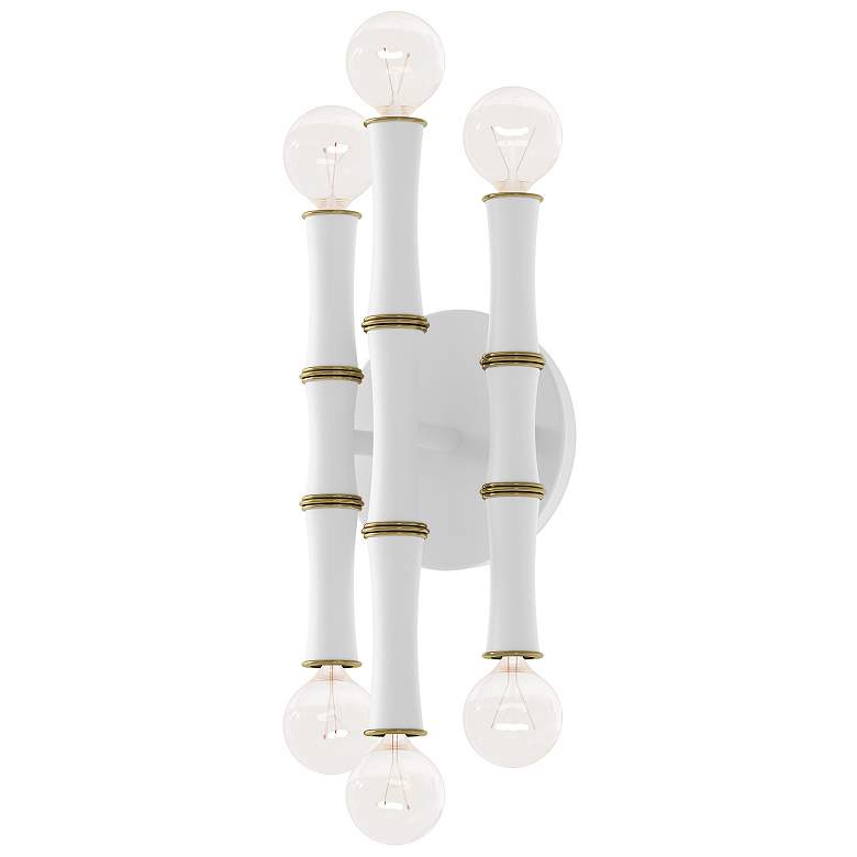 Image 1 Kane 12" High Daisy And Modern Brass Wall Sconce