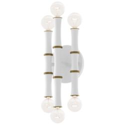 Kane 12" High Daisy And Modern Brass Wall Sconce