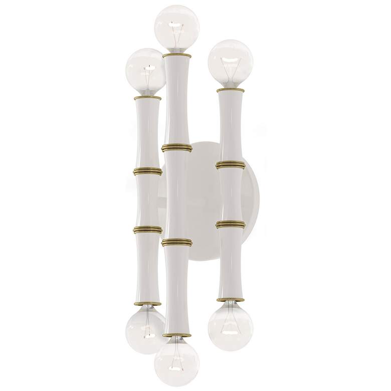 Image 1 Kane 12" High Daisy Finish Modern Brass Accent Wall Sconce