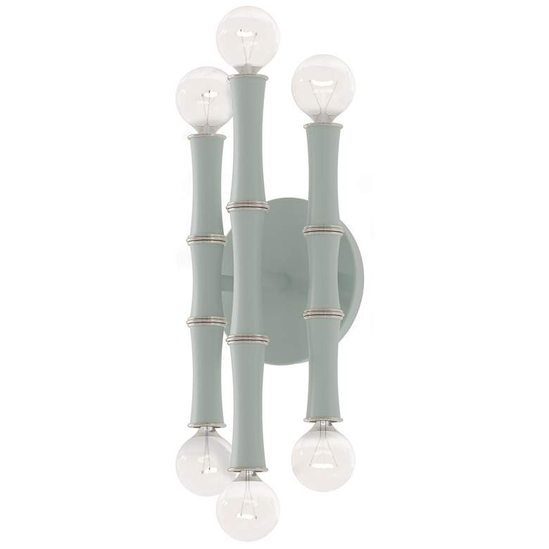 Image 1 Kane 12" High Matte Celadon Finish Polished Nickel Accent Wall Sconce
