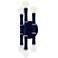 Kane 12" High Matte Midnight Blue Polished Nickel Finish Wall Sconce