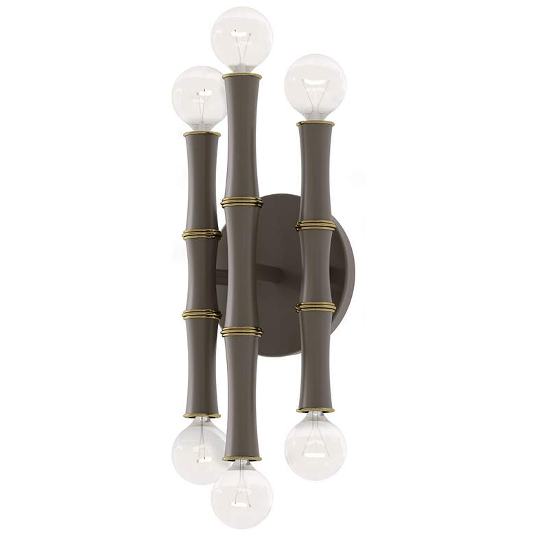 Image 1 Kane 12" High Matte Smokey Finish Modern Brass Accent Wall Sconce