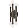 Kane 12" High Matte Smokey Finish Polished Nickel Accent Wall Sconce
