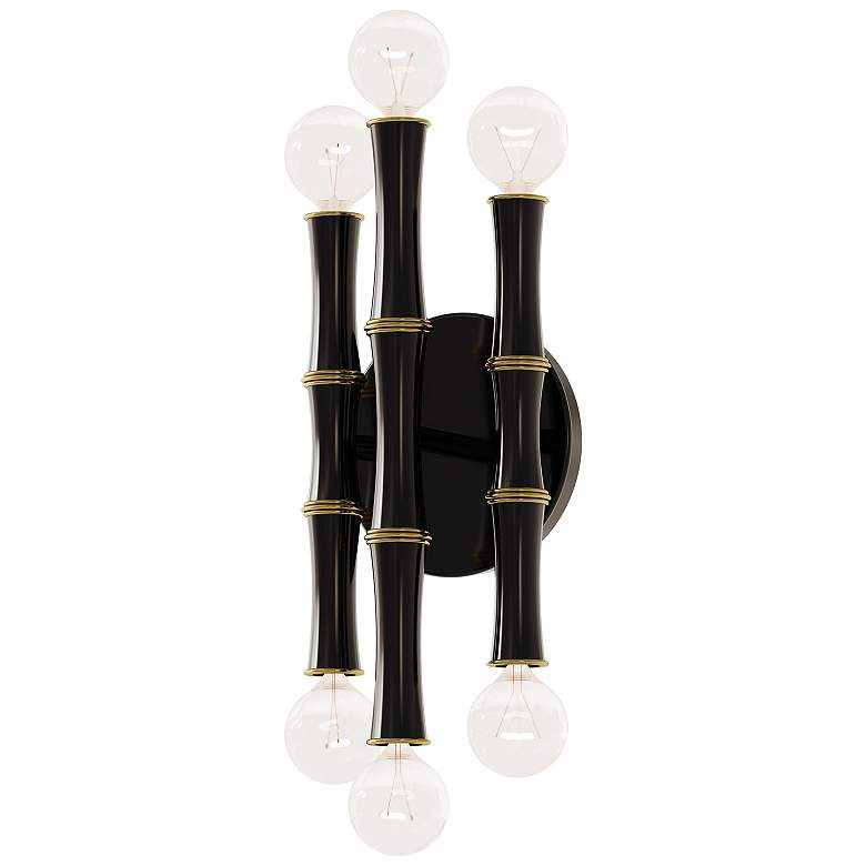 Image 1 Kane 12" High Obsidian And Modern Brass Wall Sconce