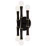 Kane 12" High Obsidian And Modern Brass Wall Sconce