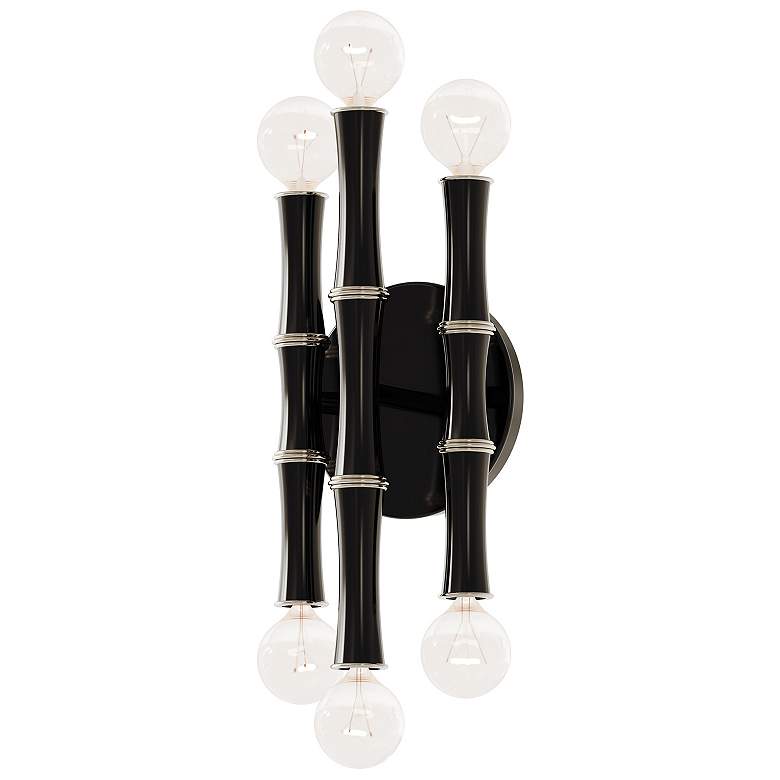Image 1 Kane 12" High Obsidian And Polished Nickel Wall Sconce