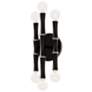 Kane 12" High Obsidian And Polished Nickel Wall Sconce