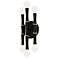 Kane 12" High Obsidian And Polished Nickel Wall Sconce