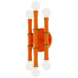 Kane 12" High Pumpkin And Modern Brass Wall Sconce