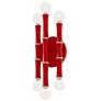 1_Kane 12" High Ruby Red Finish Polished Nickel Accent Wall Sconce