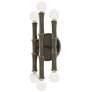 1_Kane 12" High Smokey Taupe Finish Modern Brass Accent Wall Sconce