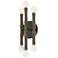 Kane 12" High Smokey Taupe Finish Modern Brass Accent Wall Sconce