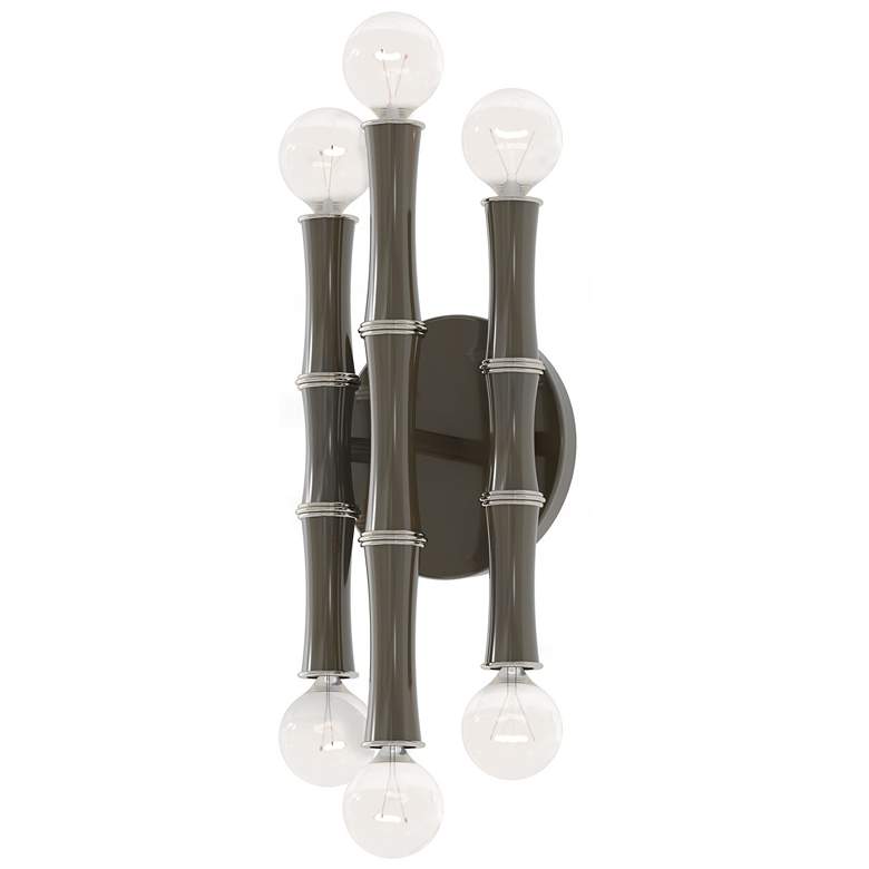 Image 1 Kane 12" High Smokey Taupe Finish Polished Nickel Accent Wall Sconce