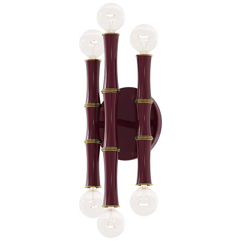 Image 1 Kane 12" High Sugar Plum And Modern Brass Wall Sconce