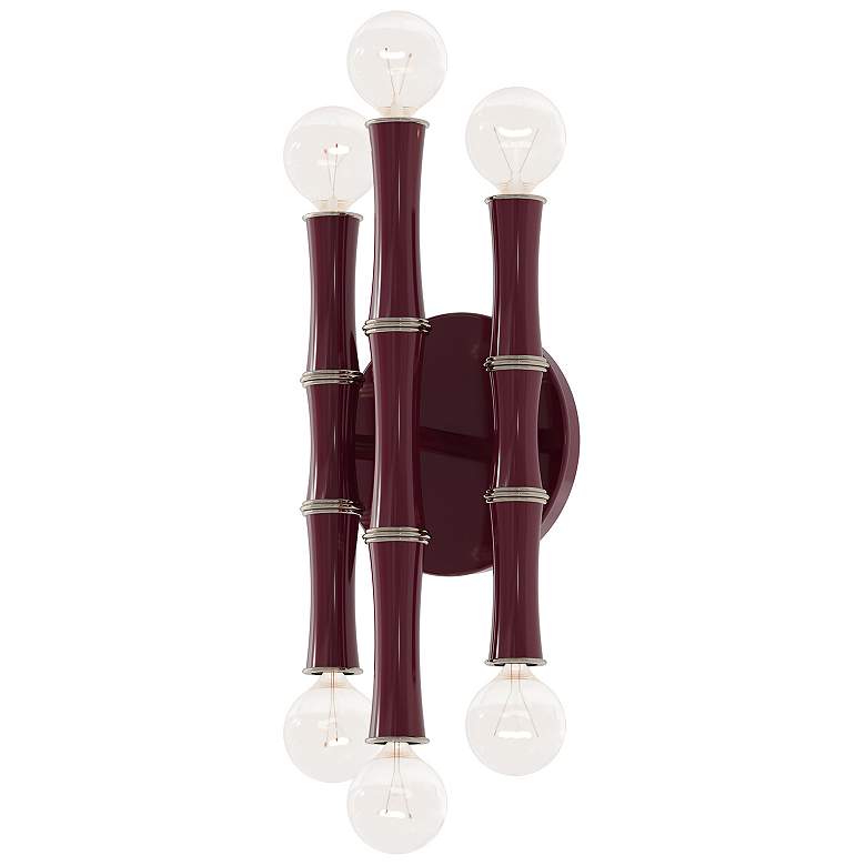 Image 1 Kane 12" High Sugar Plum And Polished Nickel Wall Sconce