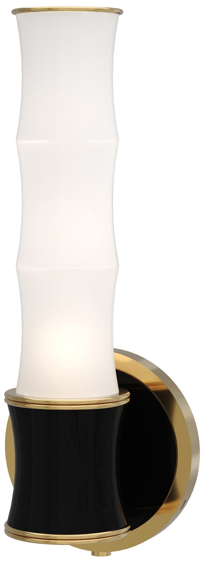 Kane 13.38"H Obsidian Finish Modern Brass Accent Wall Sconce Made to Order