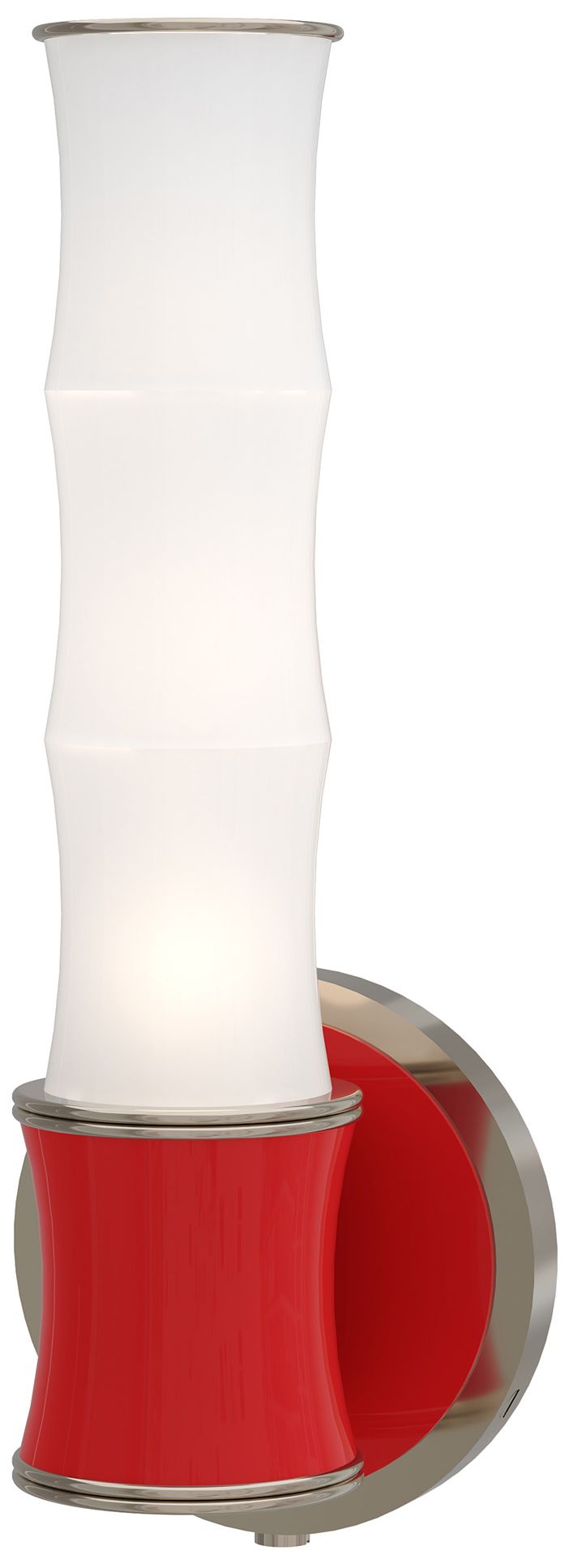 Kane 13.38"H Ruby Red Polished Nickel Accent Wall Sconce Made to Order