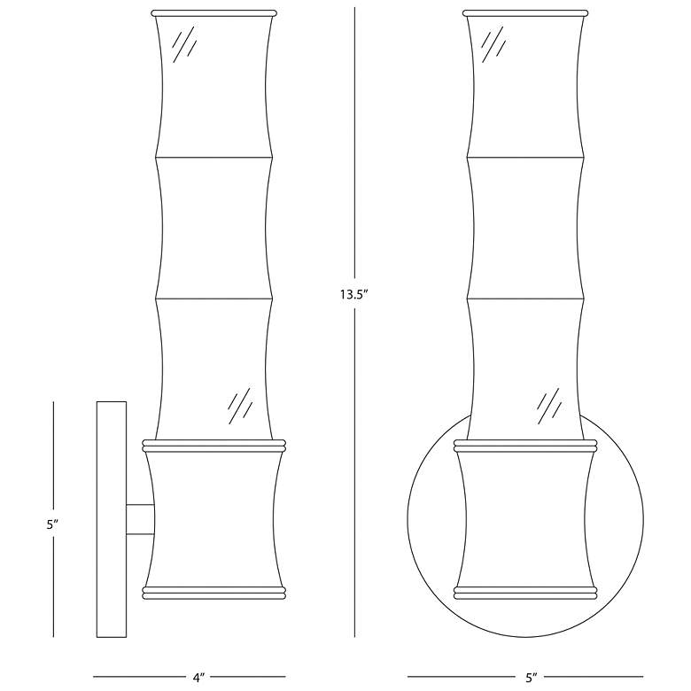 Image 2 Kane 13.38" High Celadon Finish Modern Brass Accent Wall Sconce more views