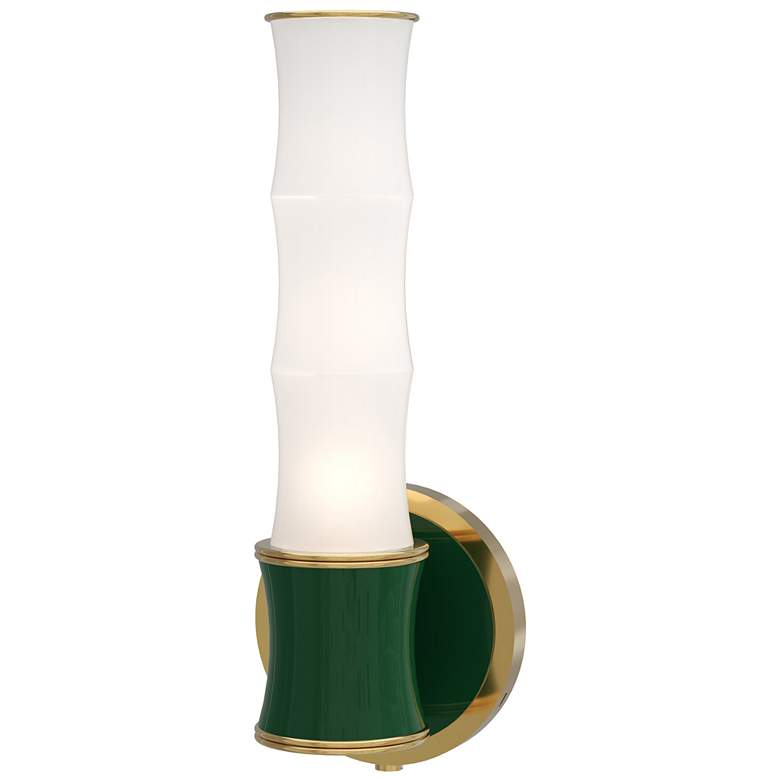 Image 1 Kane 13.38" High Jungle Finish Modern Brass Accent Wall Sconce