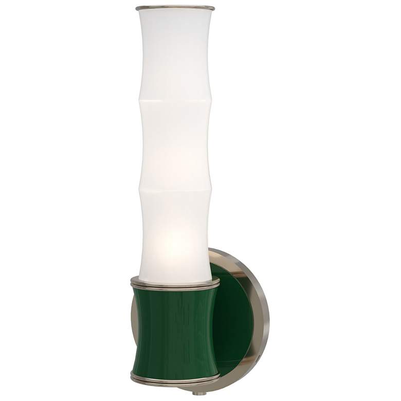 Image 1 Kane 13.38" High Jungle Finish Polished Nickel Accent Wall Sconce