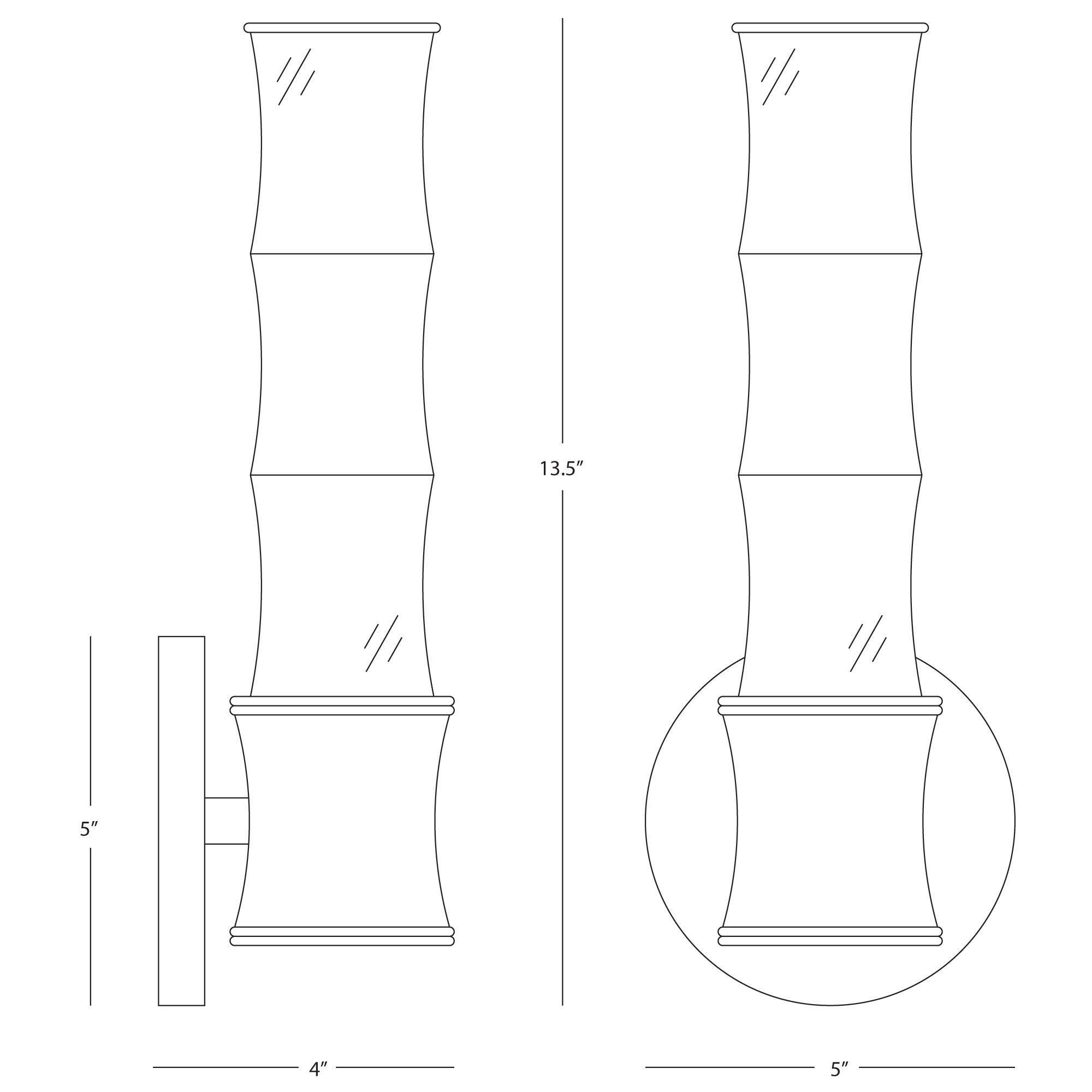 Image 2 Kane 13.38" High Jungle Finish Polished Nickel Accent Wall Sconce more views