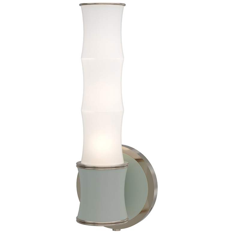 Image 1 Kane 13.38" High Matte Celadon Finish Polished Nickel Accent Wall Sconce