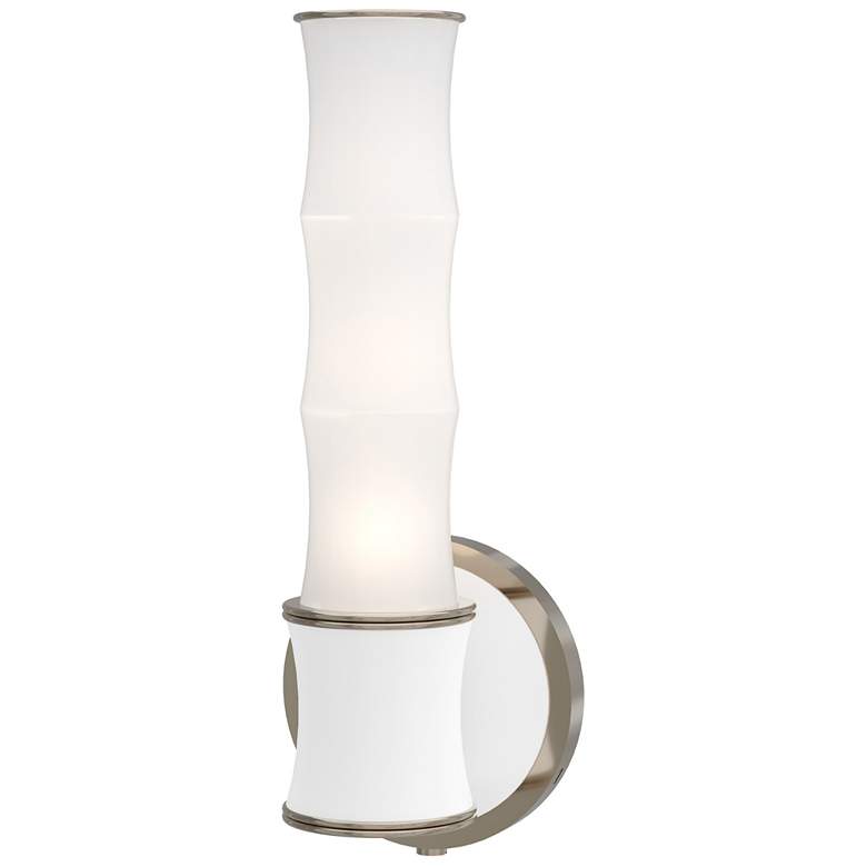 Image 1 Kane 13.38" High Matte Daisy Finish Polished Nickel Accent Wall Sconce