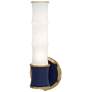 1_Kane 13.38" High Matte Midnight Blue Modern Brass Finish Wall Sconce