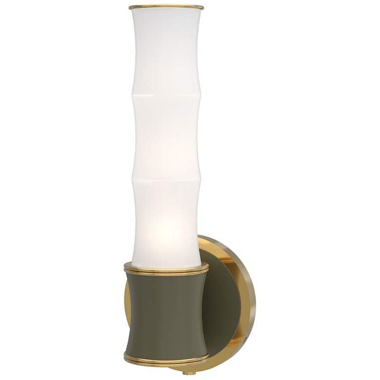 Image 1 Kane 13.38" High Matte Smokey Finish Modern Brass Accent Wall Sconce