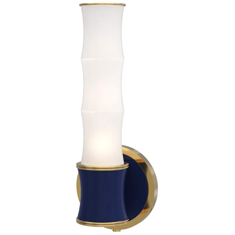 Image 1 Kane 13.38" High Midnight Blue Finish Modern Brass Accent Wall Sconce