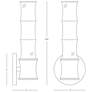 2_Kane 13.38" High Midnight Blue Finish Polished Nickel Accent Wall Sconce more views