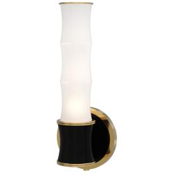 Kane 13.38" High Obsidian Finish Modern Brass Accent Wall Sconce
