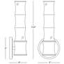 2_Kane 13.38" High Obsidian Finish Modern Brass Accent Wall Sconce more views