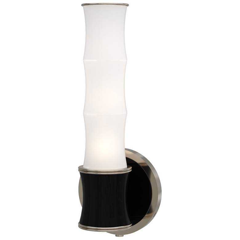 Image 1 Kane 13.38" High Obsidian Finish Polished Nickel Accent Wall Sconce