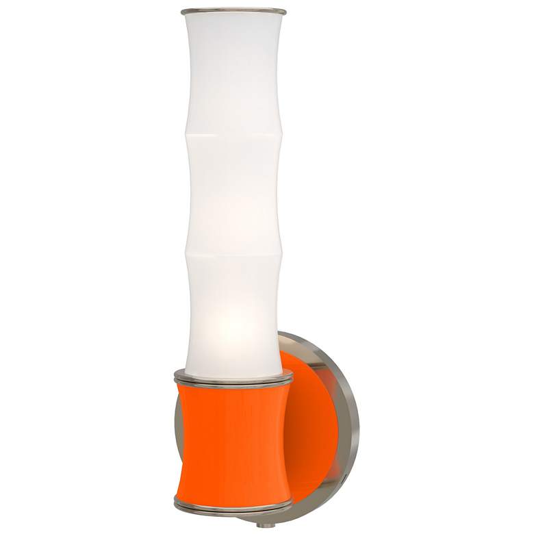 Image 1 Kane 13.38" High Pumpkin Finish Polished Nickel Accent Wall Sconce