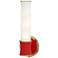Kane 13.38" High Ruby Red Finish Modern Brass Accent Wall Sconce
