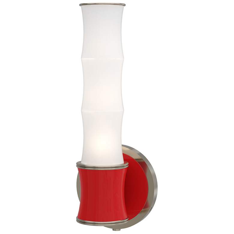 Image 1 Kane 13.38" High Ruby Red Finish Polished Nickel Accent Wall Sconce